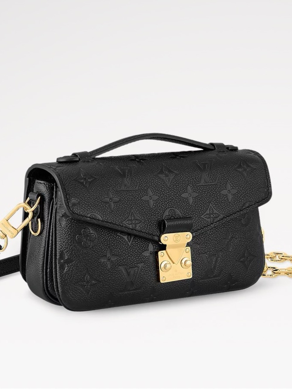 Louis Vuitton Black Monogram Pochette Metis East West Shoulder Bag (Authentic)